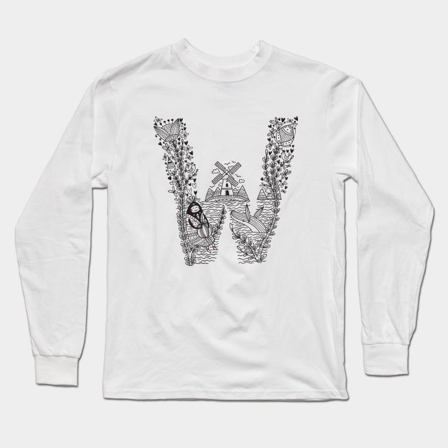 Letter W (Buu&Luu Alphabet) Long Sleeve T-Shirt by yuliia_bahniuk